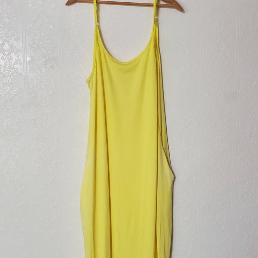 Bright Sunflower Yellow Long Sleeveless Maxi Dress